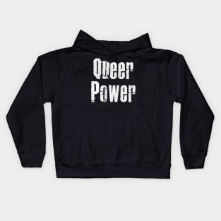 Queer Power / Original Retro Typography Design Kids Hoodie